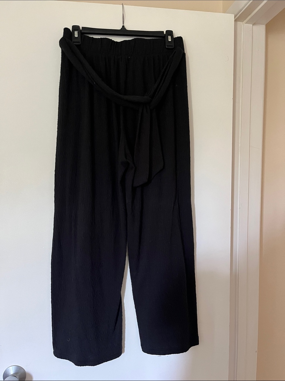 Z Supply Black Wide-Leg Tie-Waist Pants